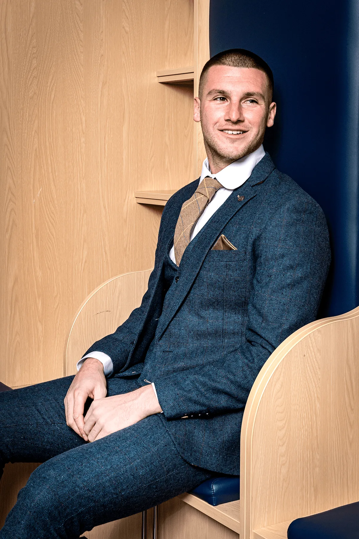 DION Blue Tweed Suit As Worn By Sam Johnstone sold by Marc Darcy product image thumbnail 2