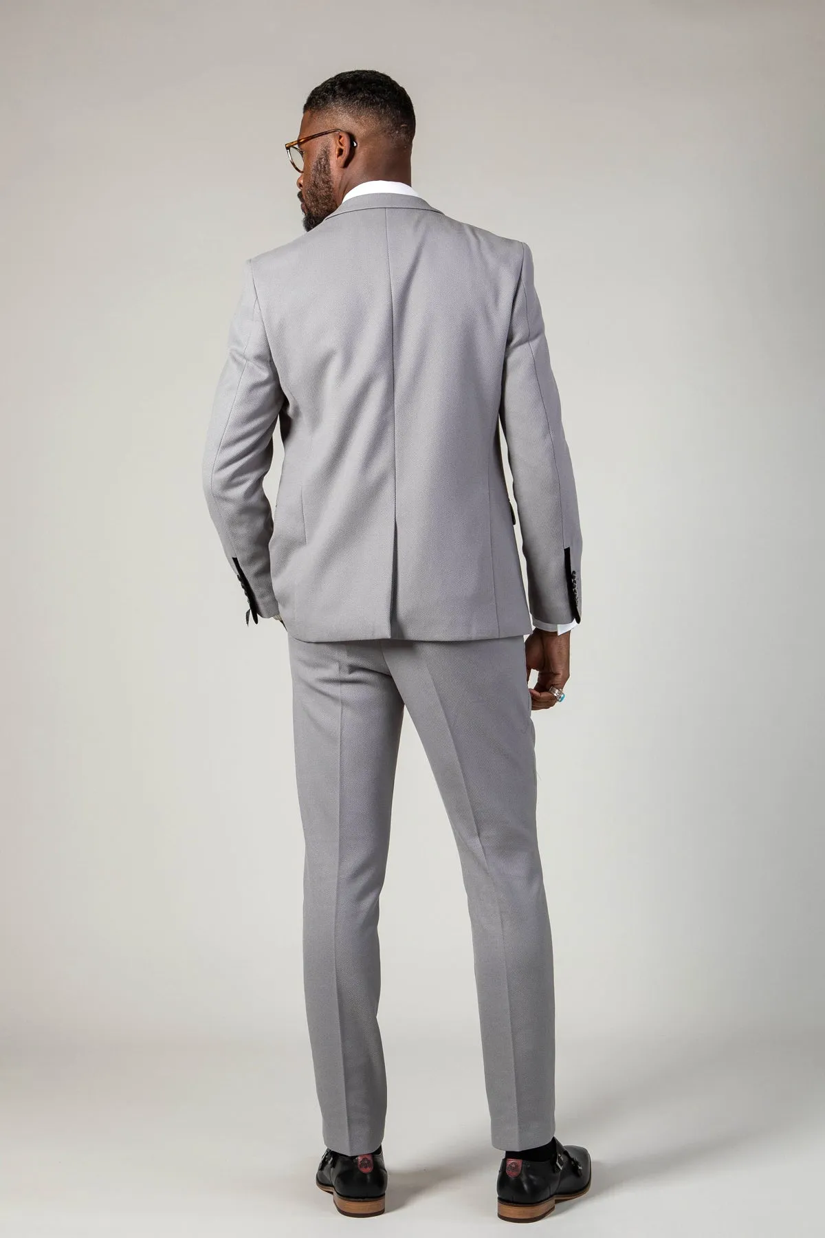EDWIN - Silver Grey Notch Lapel Two Piece Suit sold by Marc Darcy product image thumbnail 4