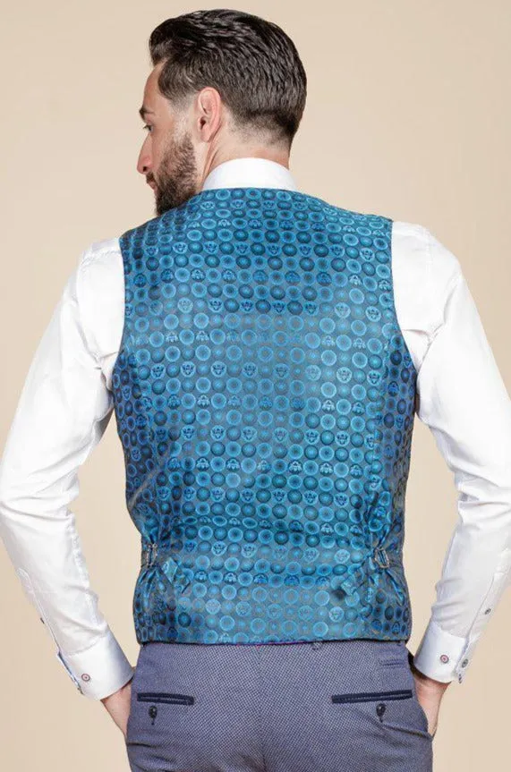 WILSON - Blue Birdseye Waistcoat sold by Marc Darcy product image thumbnail 2