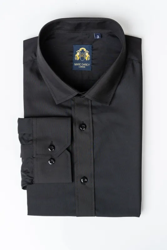 CARTER - Black Long Sleeve Shirt made by Marc Darcy