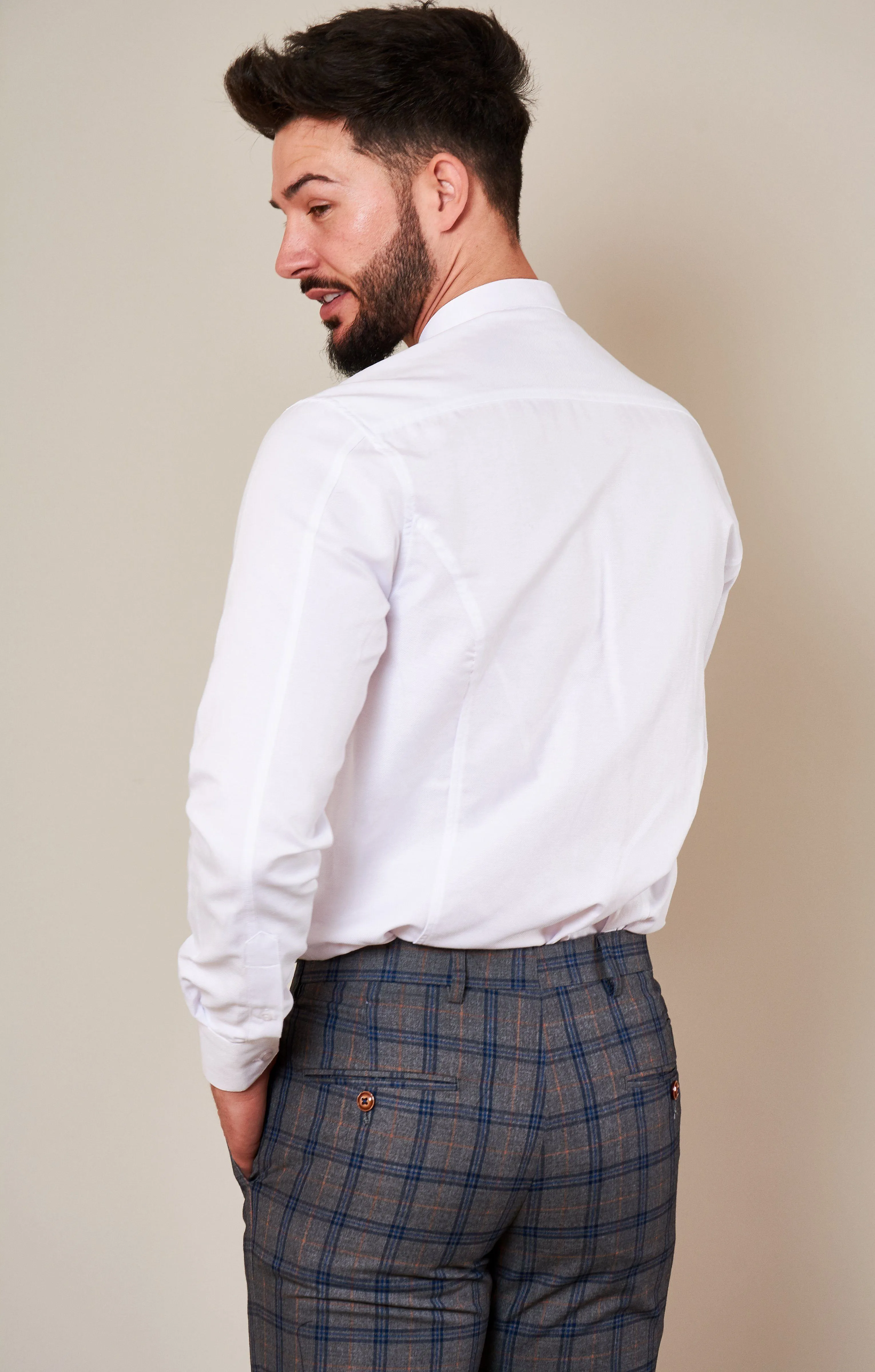 THOMAS - White Grandad Collar Shirt sold by Marc Darcy product image thumbnail 5