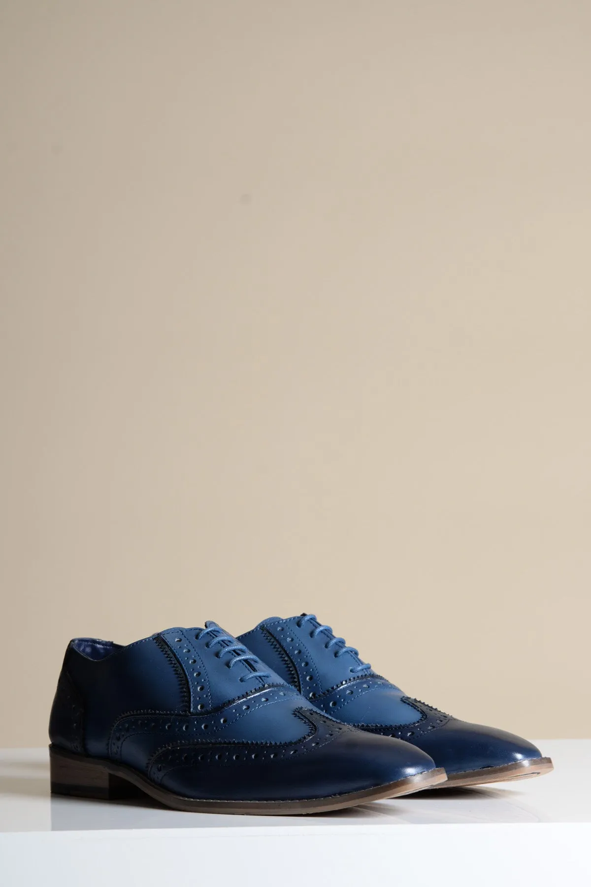 MARCO - Navy Blue Leather Wingtip Oxford Shoe sold by Marc Darcy product image thumbnail 2