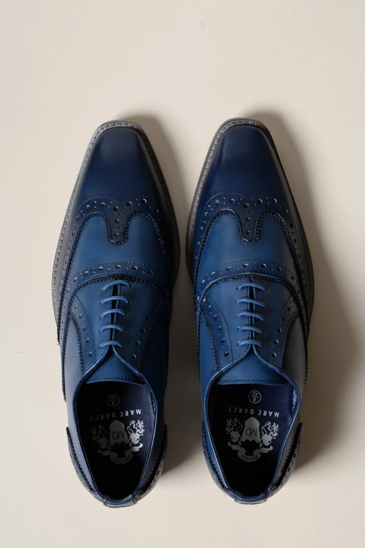MARCO - Navy Blue Leather Wingtip Oxford Shoe sold by Marc Darcy product image thumbnail 5