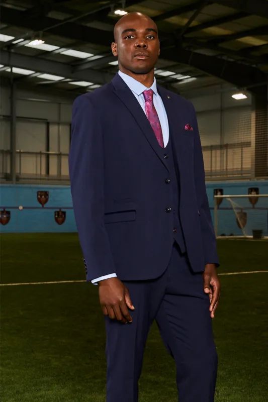The WHU Collection - BROMLEY Navy Check Three Piece Suit As Worn By Angelo Ogbonna sold by Marc Darcy