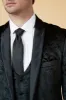 SIMON - Black Velvet Jacquard Three Piece Suit sold by Marc Darcy