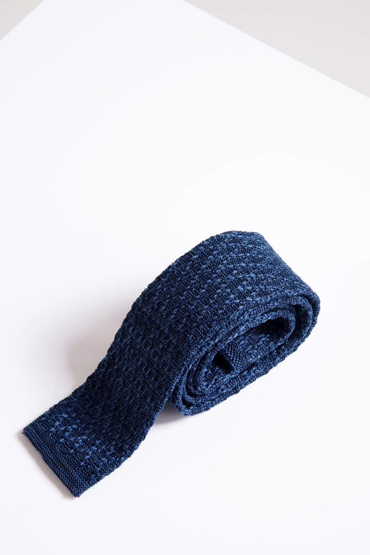 KT - Blue Marl Knitted Tie sold by Marc Darcy