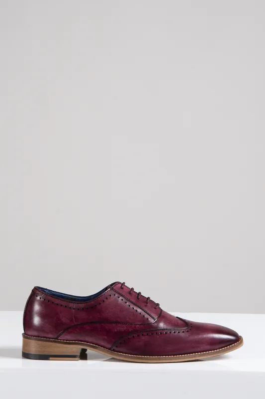 CARSON - Bordeaux Burgundy Wingtip Oxford Brogue Shoe sold by Marc Darcy