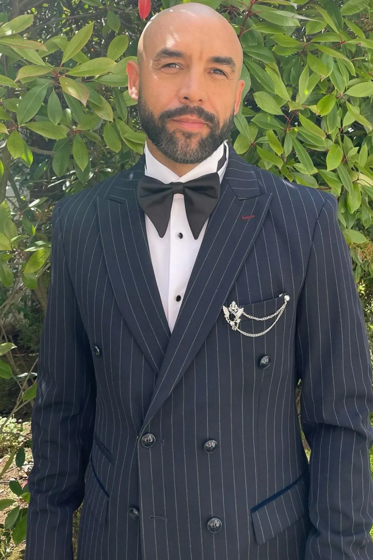 GMB Weather Presenter Alex Beresford In ROCCO Navy Double Breasted Two Piece Suit sold by Marc Darcy product image thumbnail 2