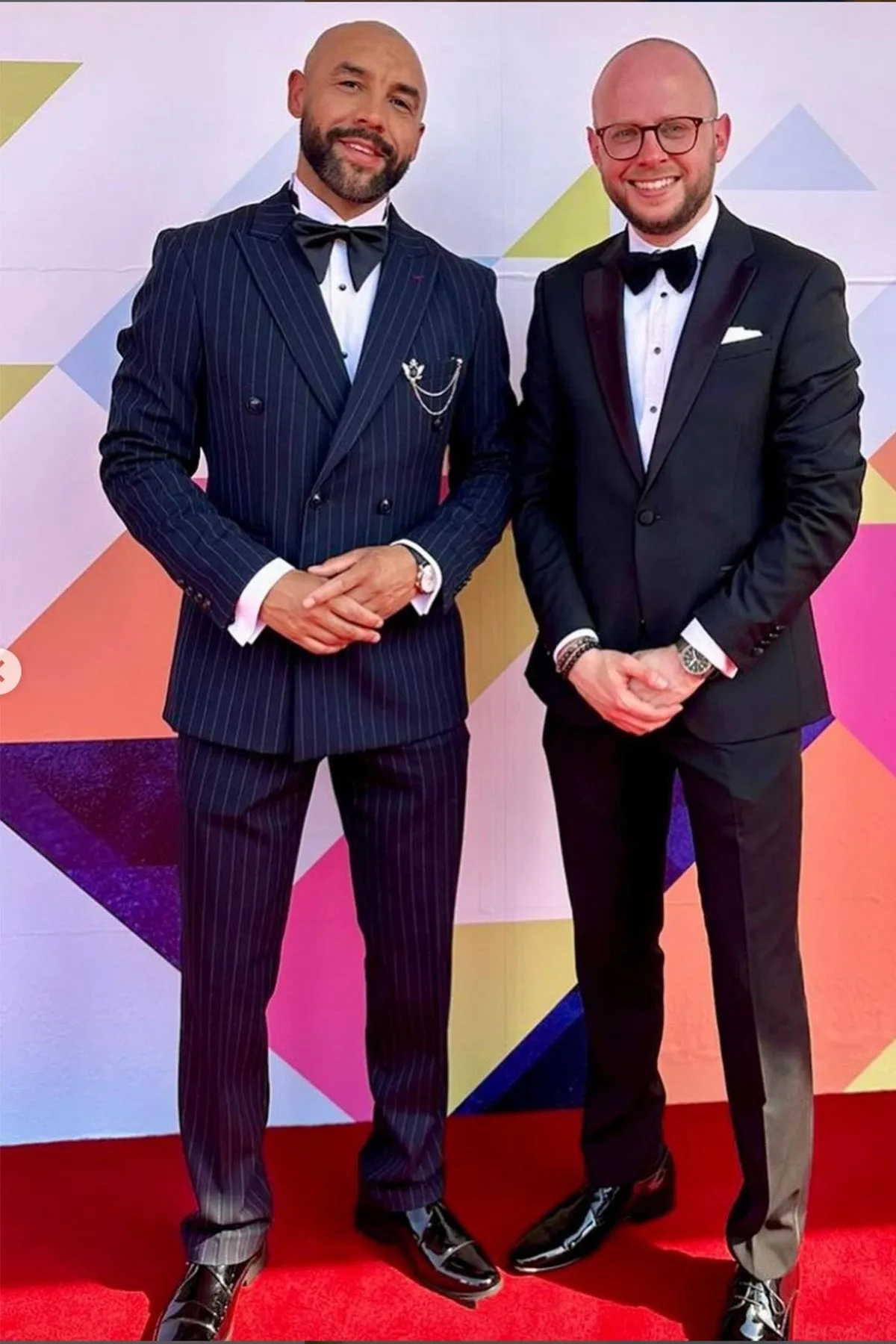 GMB Weather Presenter Alex Beresford In ROCCO Navy Double Breasted Two Piece Suit sold by Marc Darcy