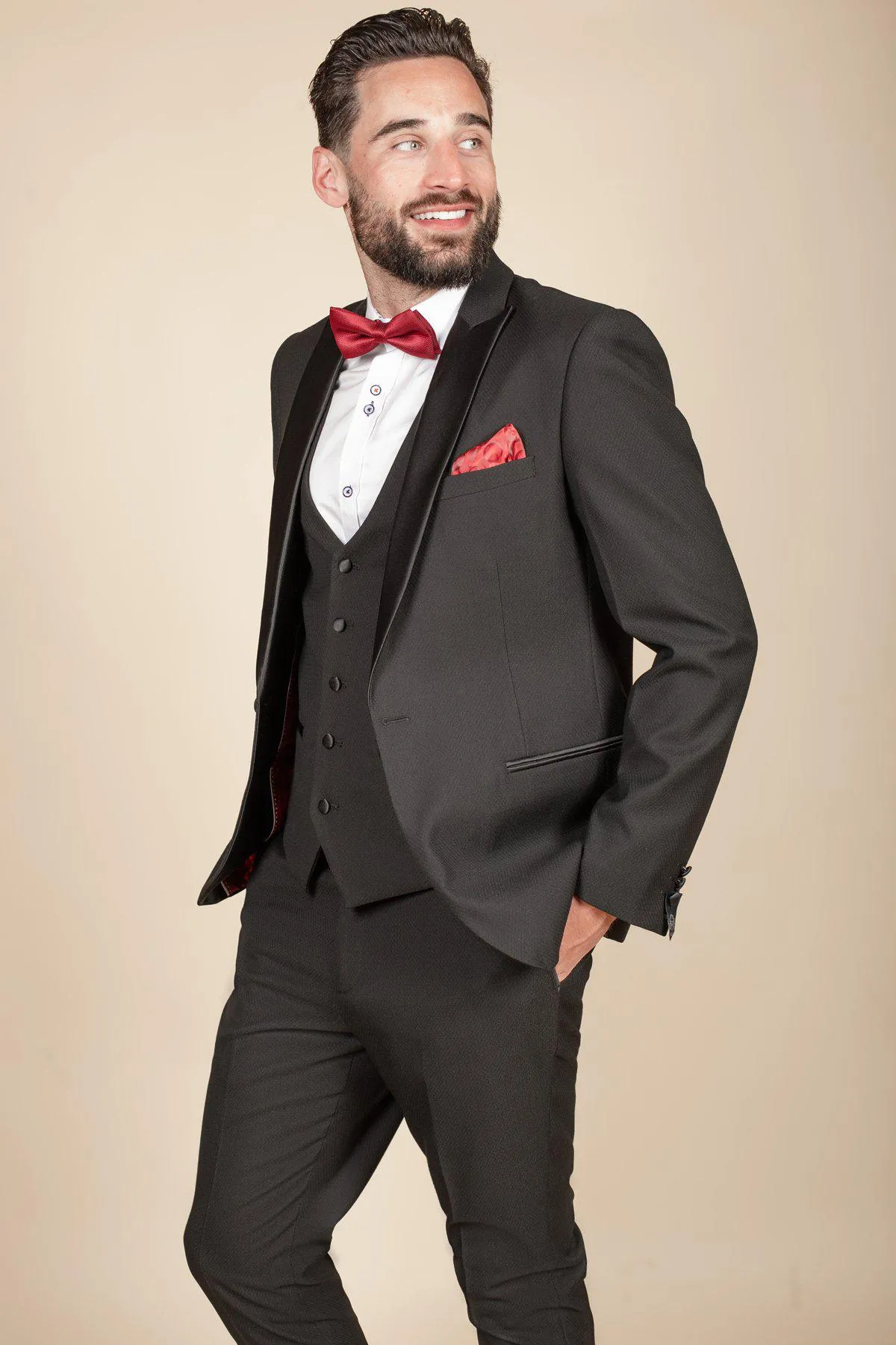 Emmerdale's Jurell Carter (Nate Robinson) in Dalton Black Tux sold by Marc Darcy product image thumbnail 5