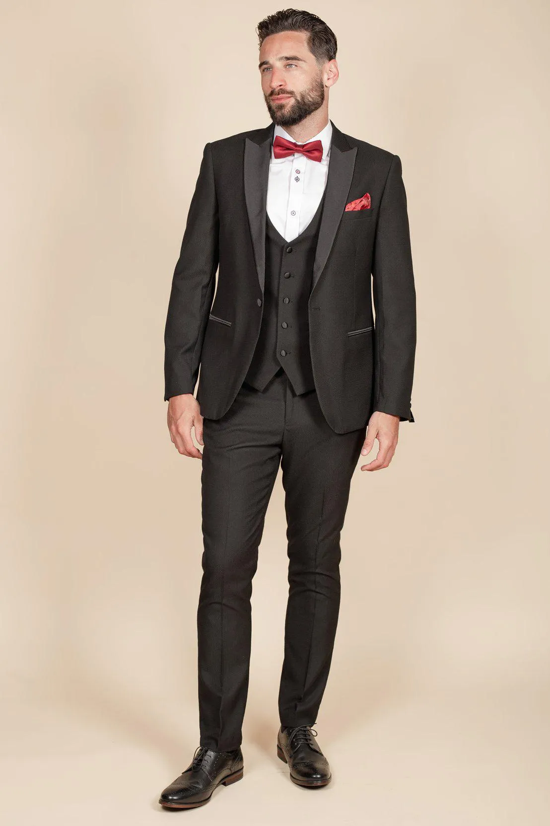 Emmerdale's Jurell Carter (Nate Robinson) in Dalton Black Tux sold by Marc Darcy product image thumbnail 3