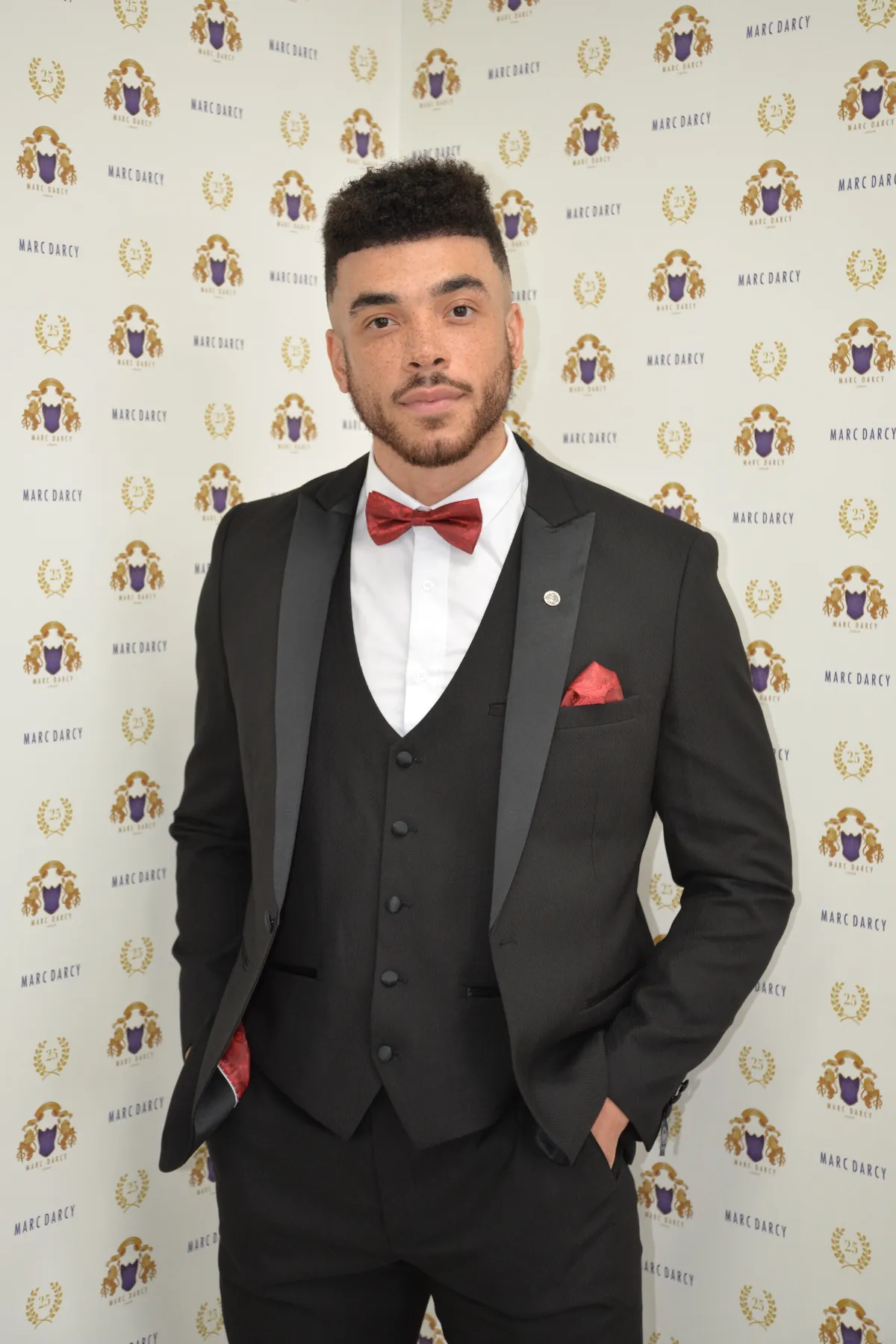 Emmerdale's Jurell Carter (Nate Robinson) in Dalton Black Tux sold by Marc Darcy product image thumbnail 2