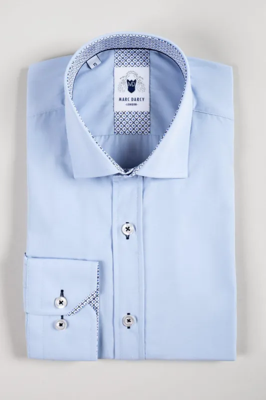 SERGIO - Sky Blue Long Sleeve Shirt made by Marc Darcy