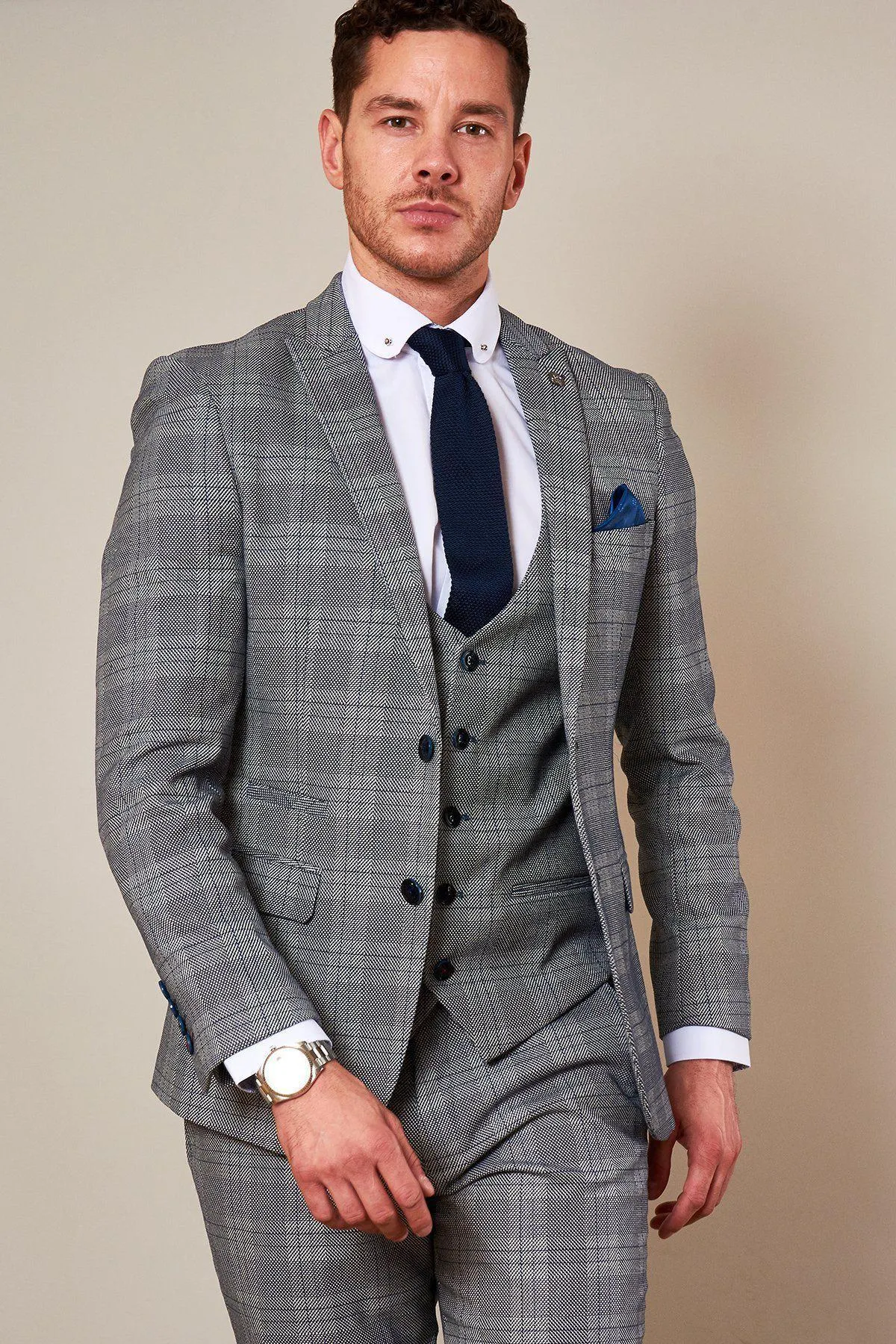 Wolverhampton Wanderers Legend Steve Bull In JERRY Grey Check Blazer sold by Marc Darcy product image thumbnail 5