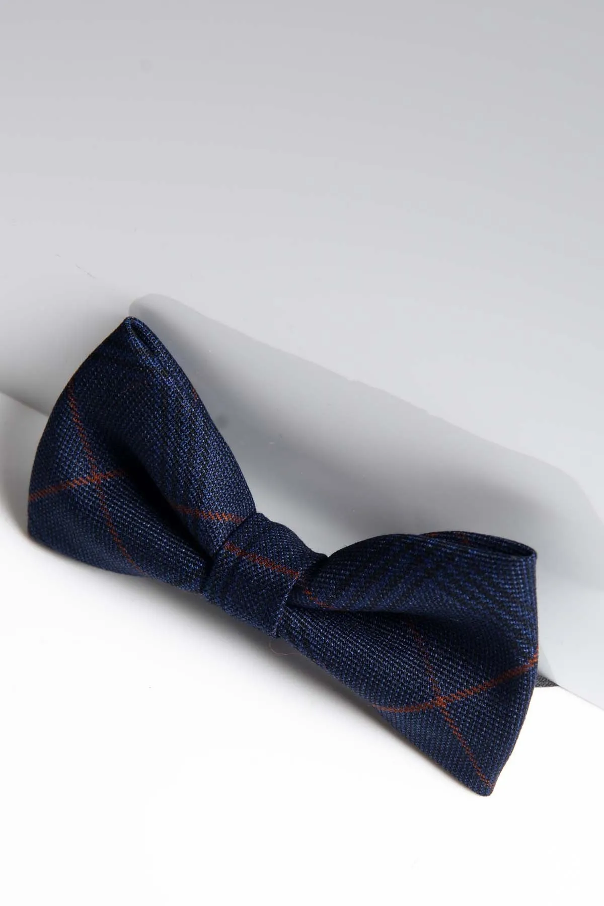 EDINSON - Navy Wine Check Bow Tie sold by Marc Darcy product image thumbnail 2