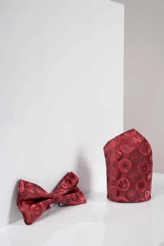 BUBBLES - Wine Bubble Circle Print Bow Tie and Pocket Square Set sold by Marc Darcy