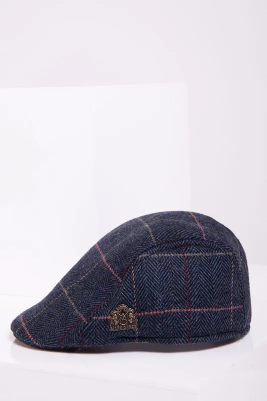 ETON - Navy Blue Check Tweed Tweed Flat Cap sold by Marc Darcy