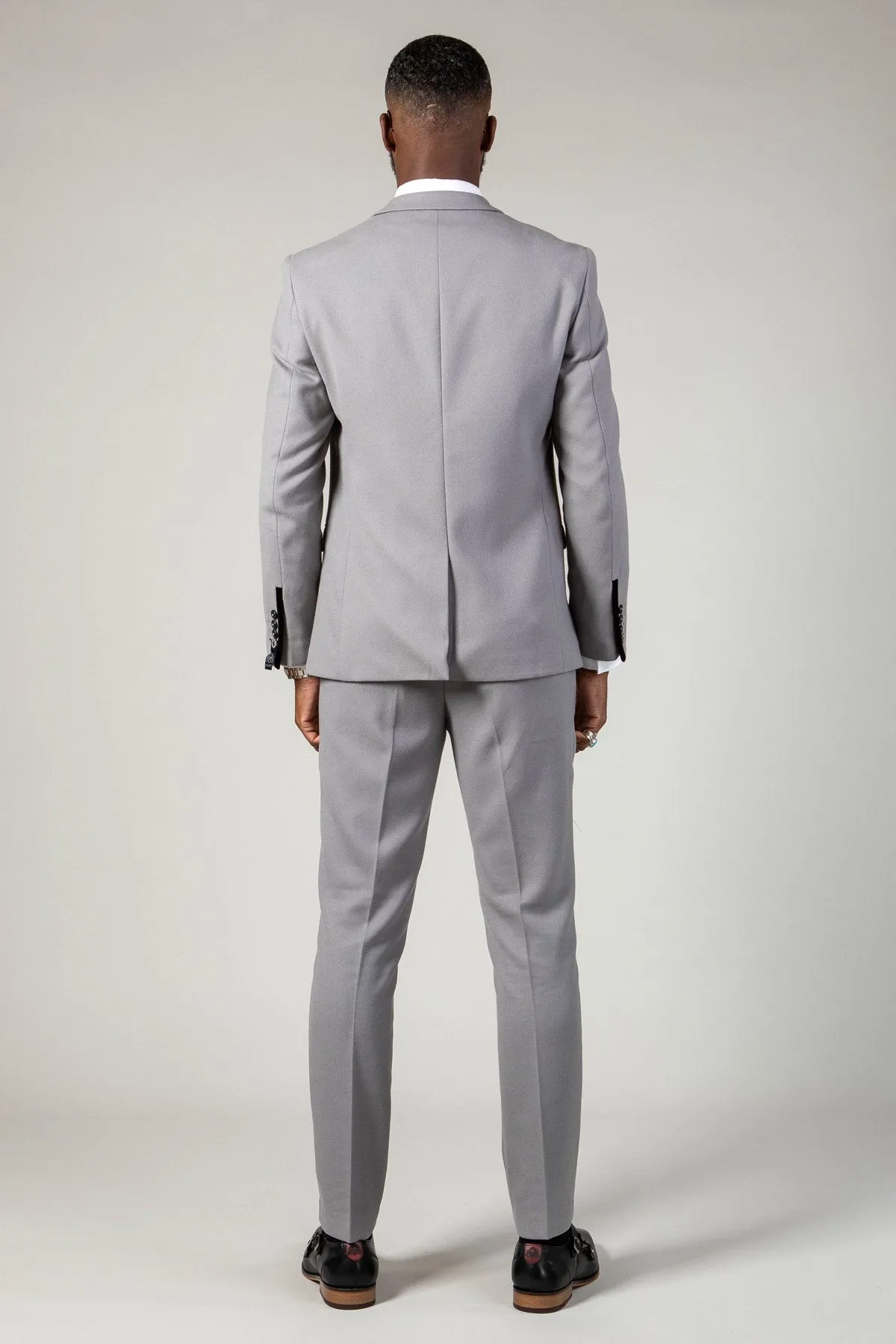 EDWIN - Silver Grey Notch Lapel Three Piece Suit sold by Marc Darcy product image thumbnail 5