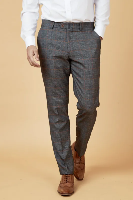 JENSON - Grey Check Trousers sold by Marc Darcy