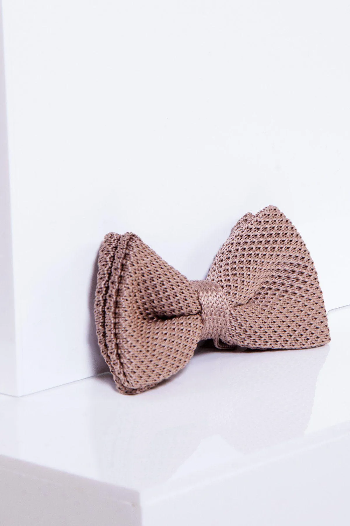 KB - Knitted Double Layer Bow Tie In Oak sold by Marc Darcy