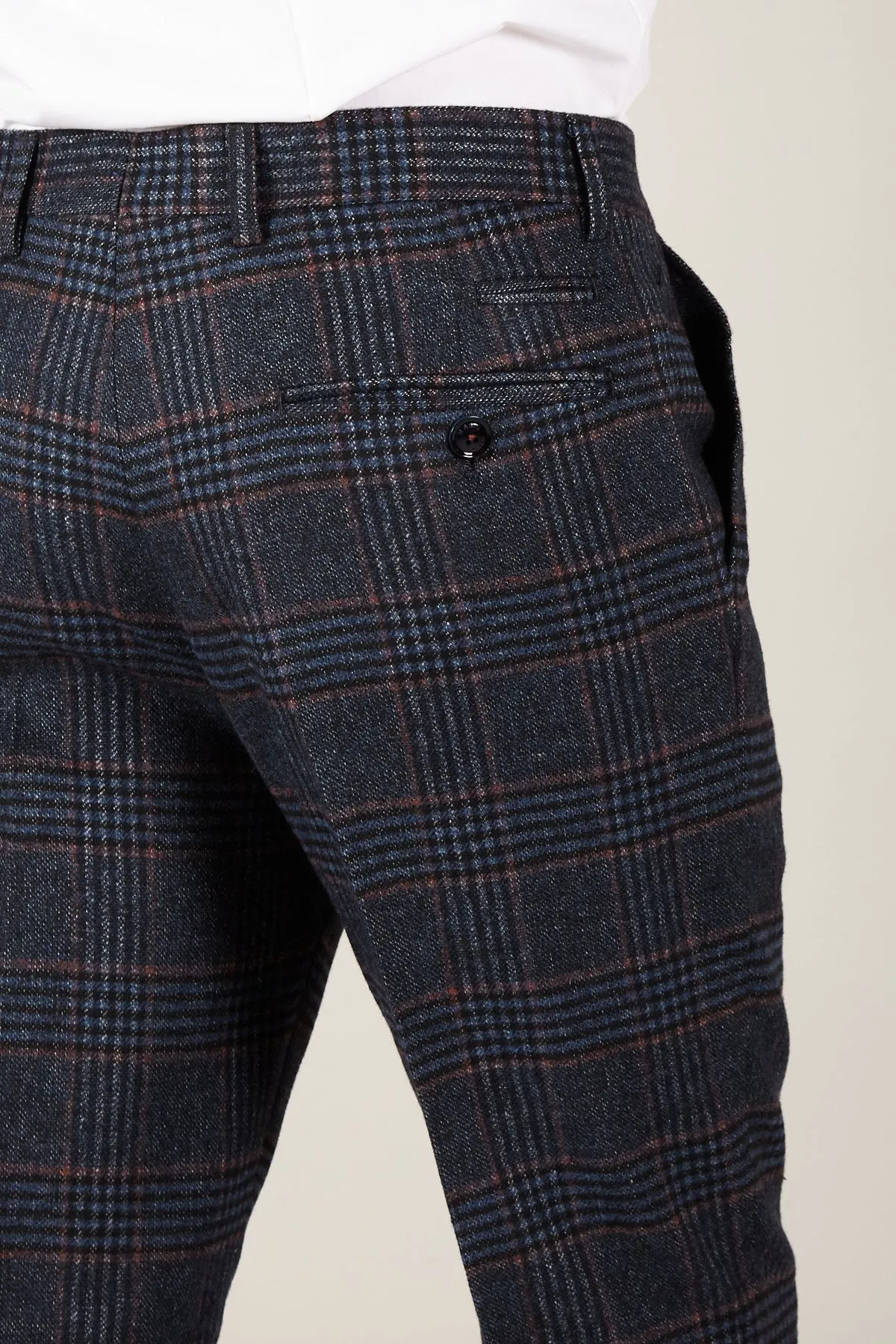 LUCA - Navy Check Tweed Trousers sold by Marc Darcy product image thumbnail 3