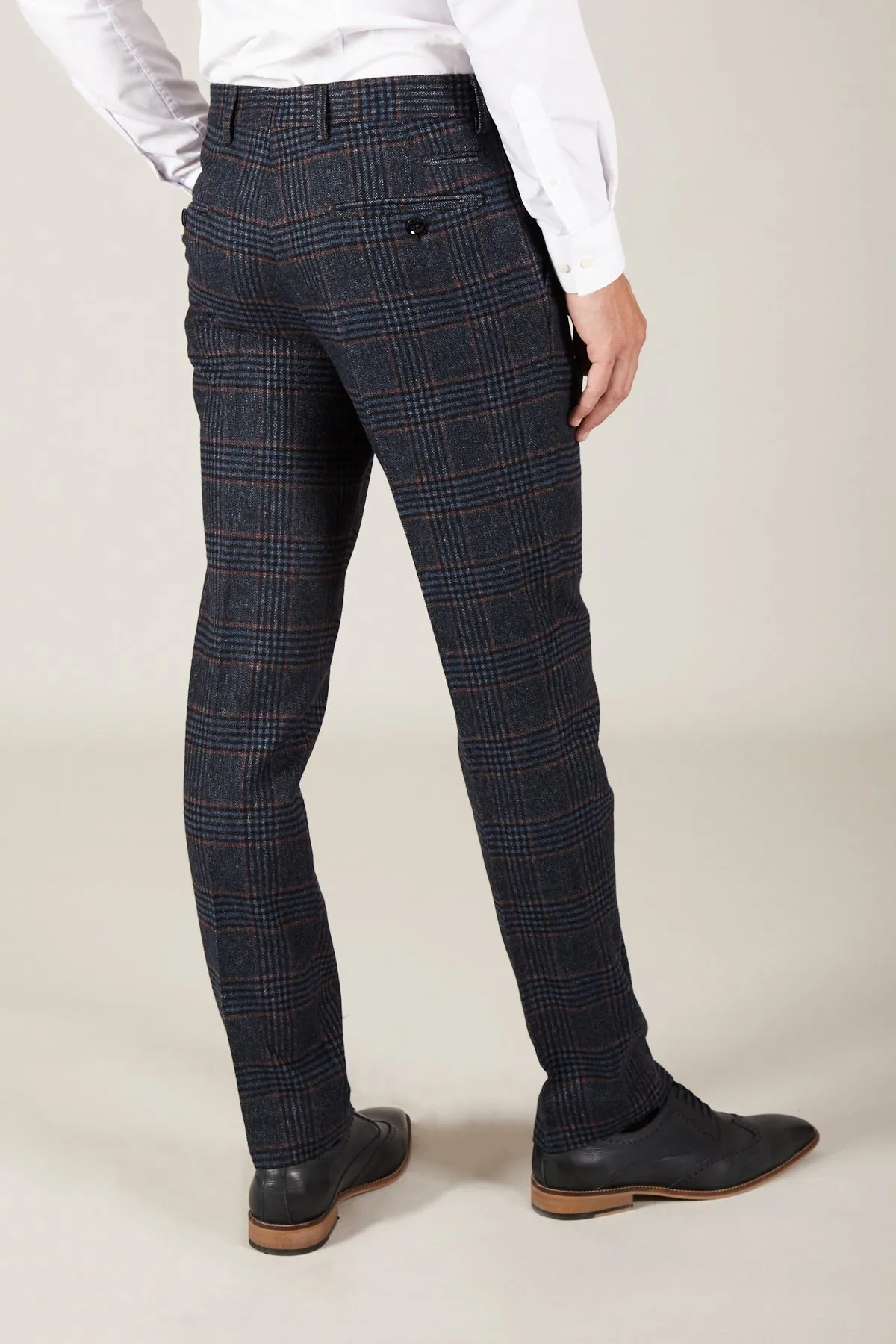 LUCA - Navy Check Tweed Trousers sold by Marc Darcy product image thumbnail 2