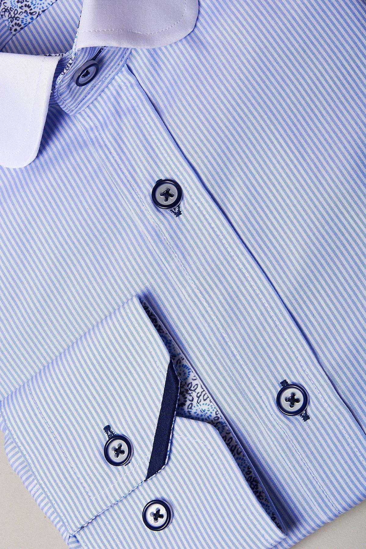 SHELBY - Sky Blue Stripe Penny Collar Shirt sold by Marc Darcy product image thumbnail 5