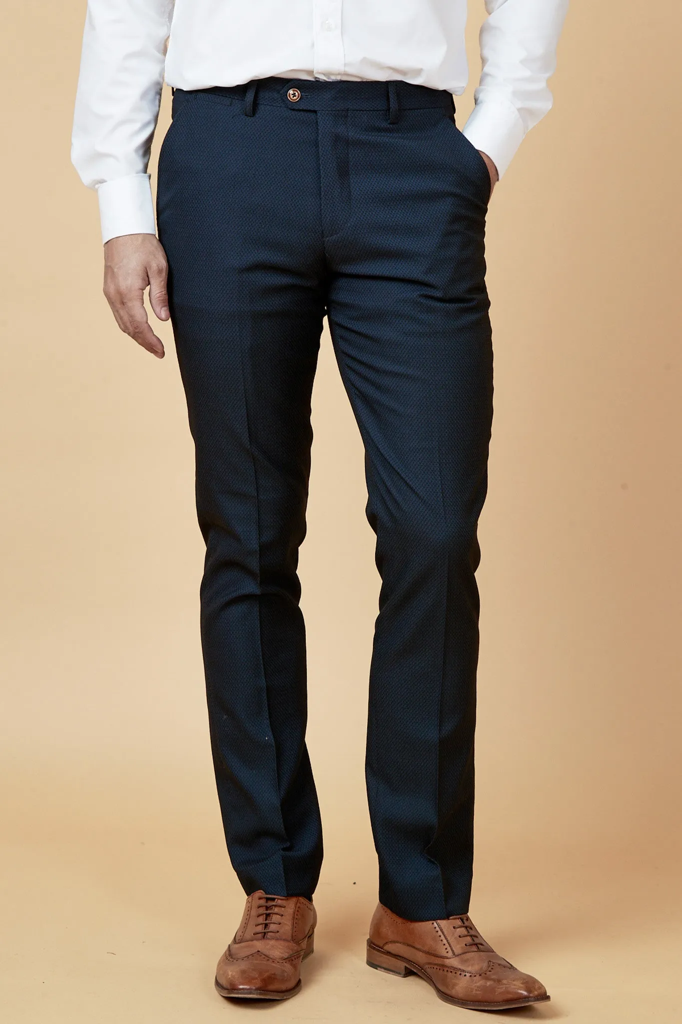 MAX - Navy Blue Trousers with Contrast Buttons sold by Marc Darcy product image thumbnail 2