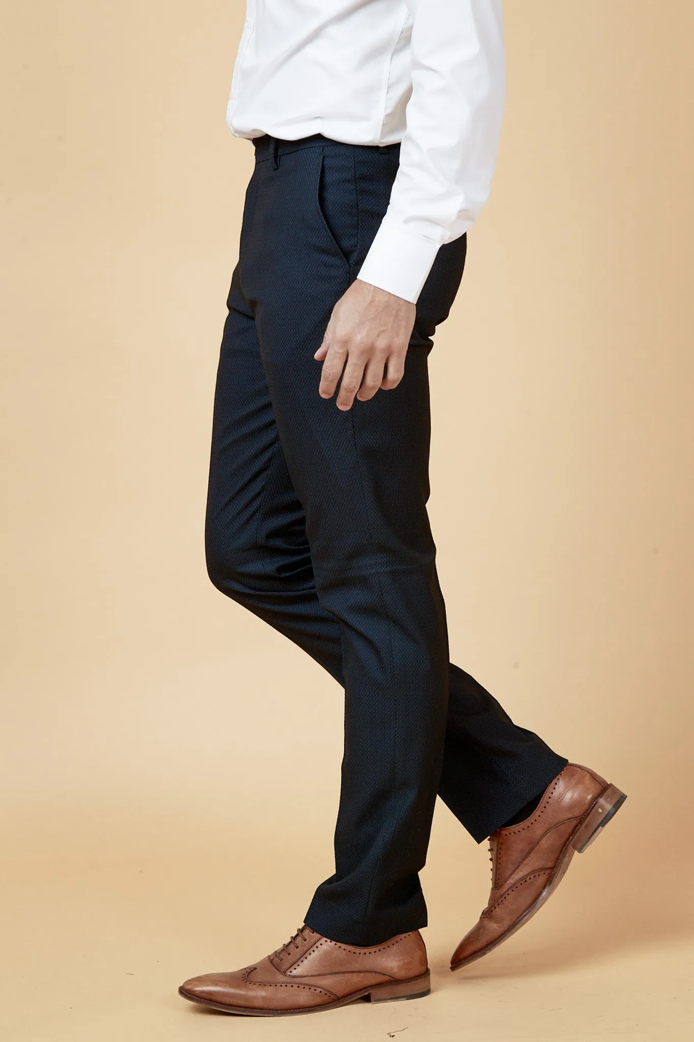 MAX - Navy Blue Trousers with Contrast Buttons sold by Marc Darcy product image thumbnail 3