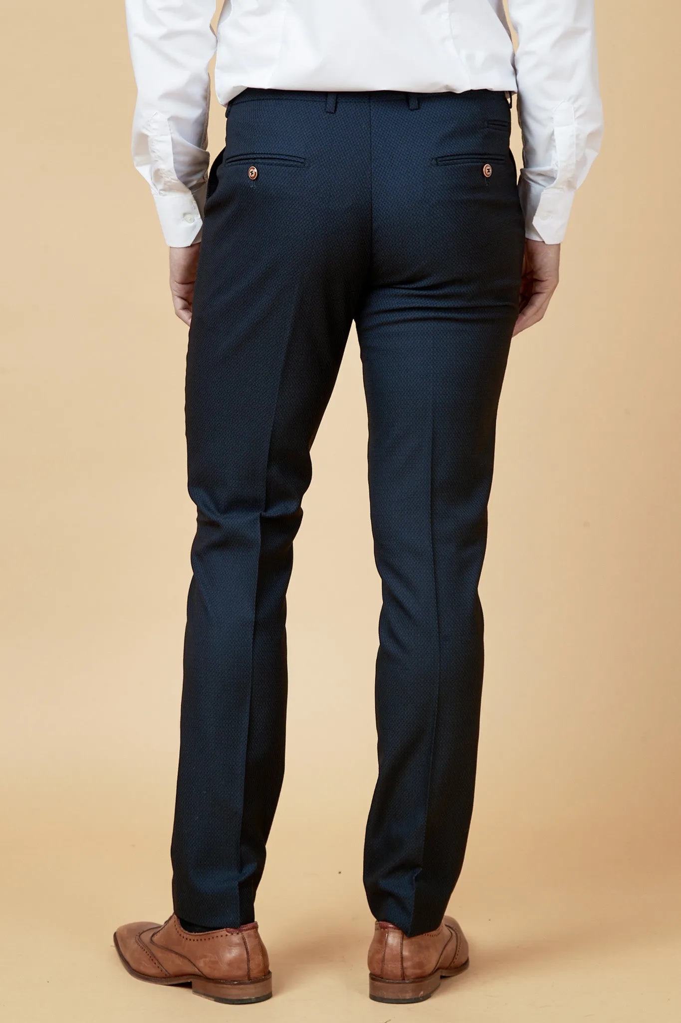 MAX - Navy Blue Trousers with Contrast Buttons sold by Marc Darcy product image thumbnail 4
