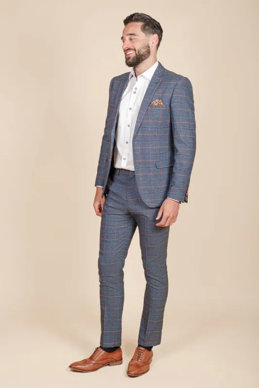 JENSON - Sky Blue Check Two Piece Suit sold by Marc Darcy