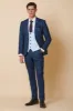 JERRY - Blue Check Suit With Kelvin Sky Waistcoat sold by Marc Darcy
