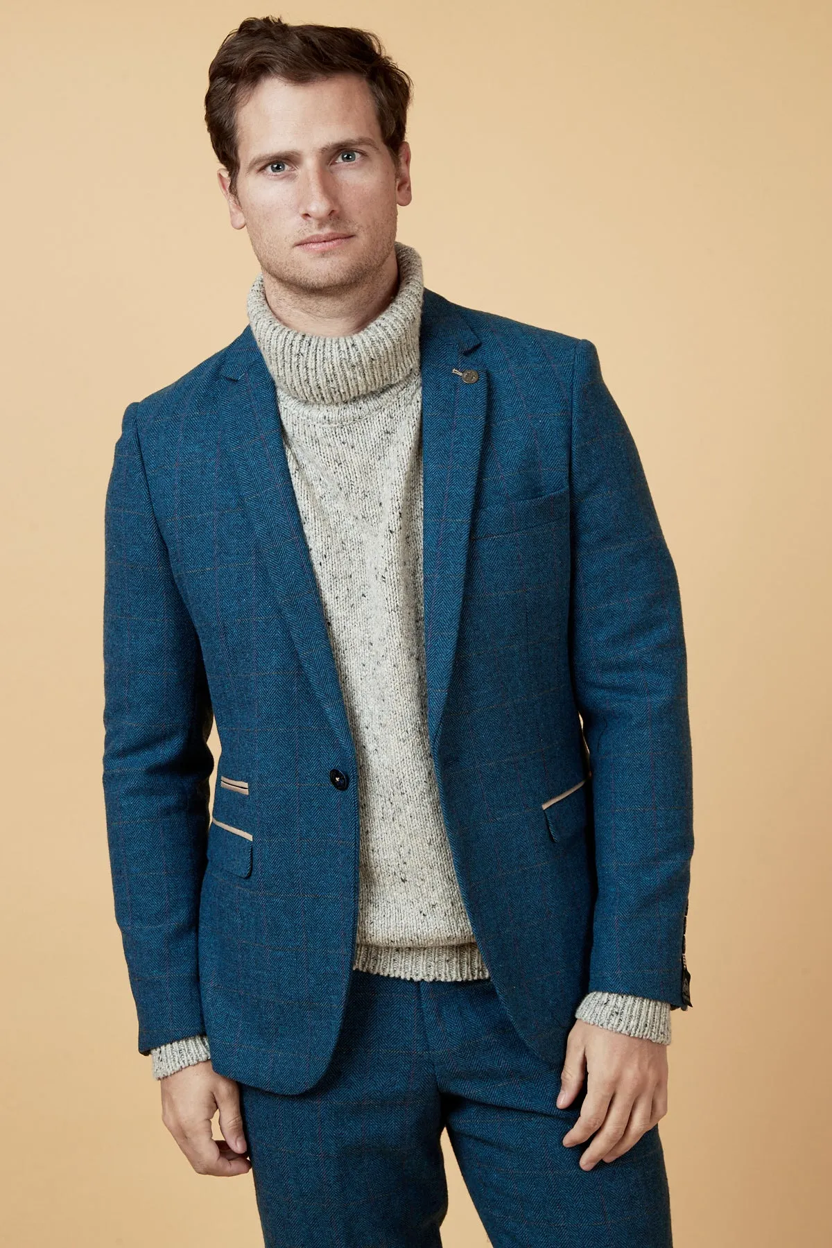 DION - Blue Tweed Check Two Piece Suit sold by Marc Darcy product image thumbnail 5