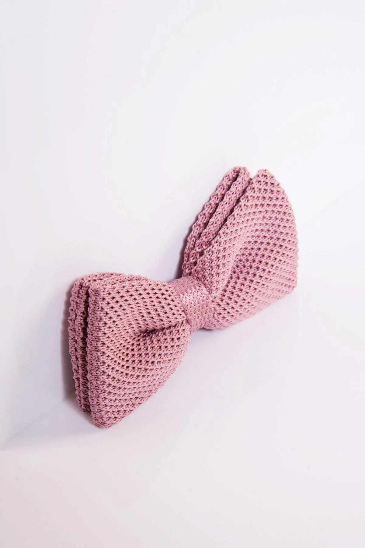 KB - Knitted Double Layer Bow Tie In Blush Pink sold by Marc Darcy