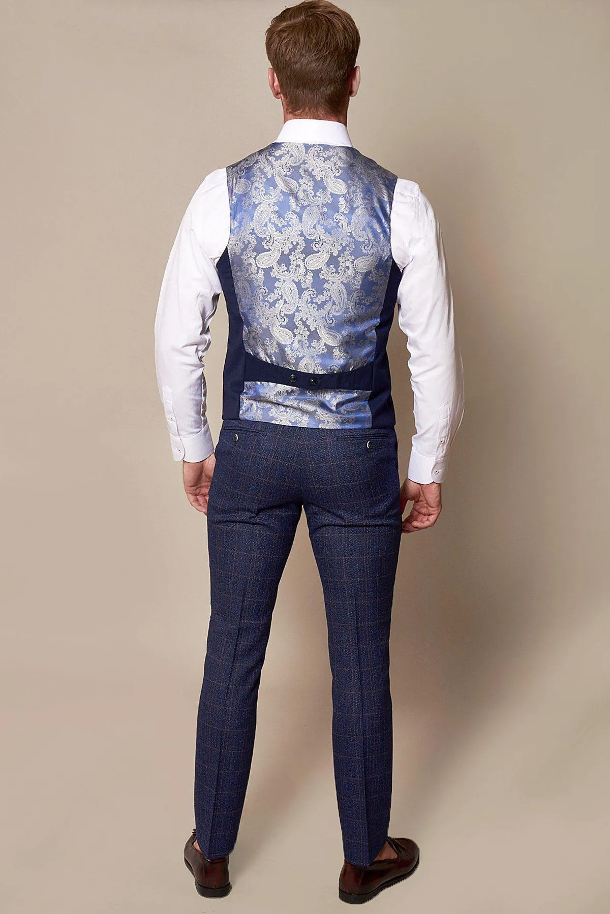 KELLY - Royal Blue Single Breasted Waistcoat sold by Marc Darcy product image thumbnail 5