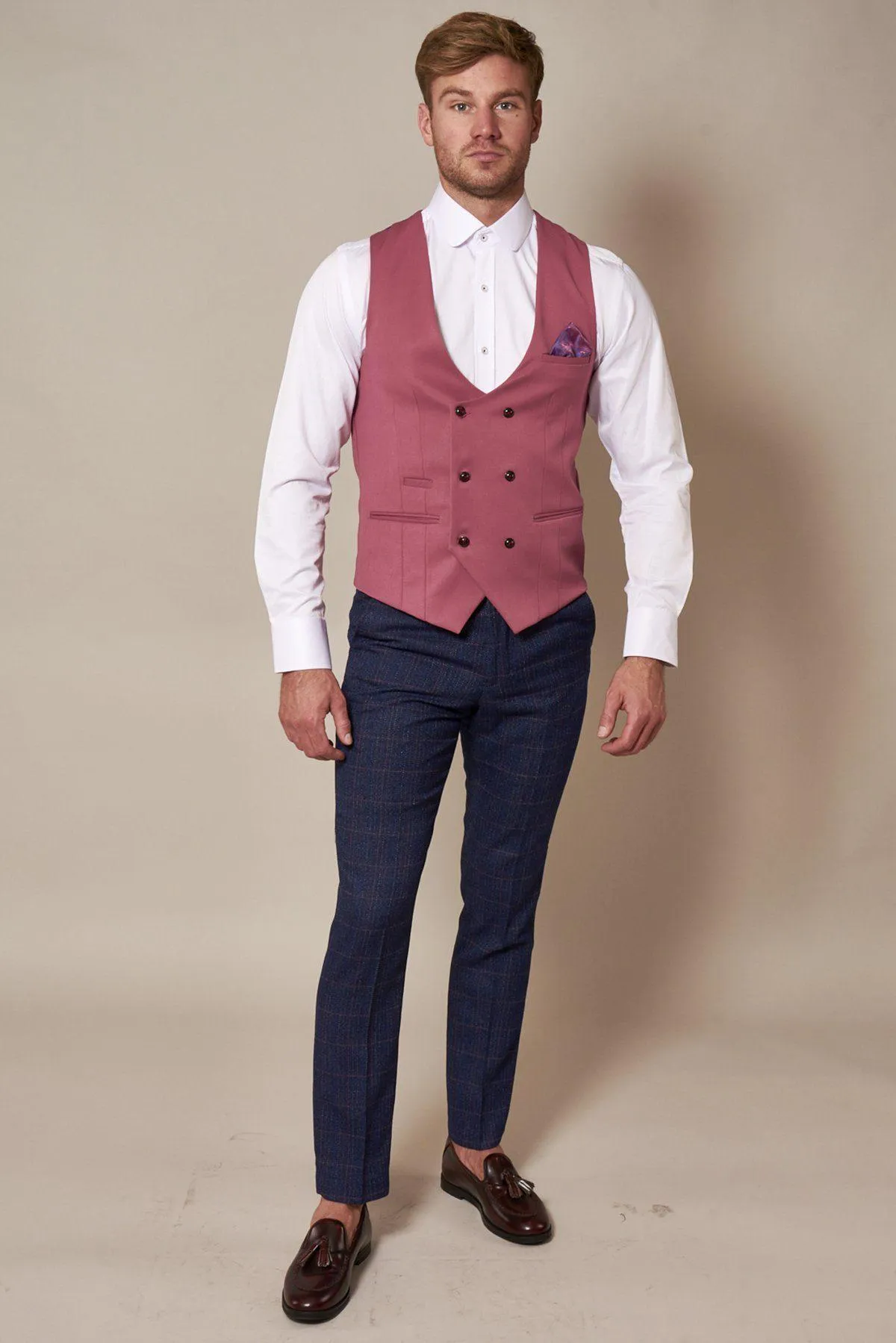 KELLY - Pink Double Breasted Waistcoat sold by Marc Darcy product image thumbnail 3