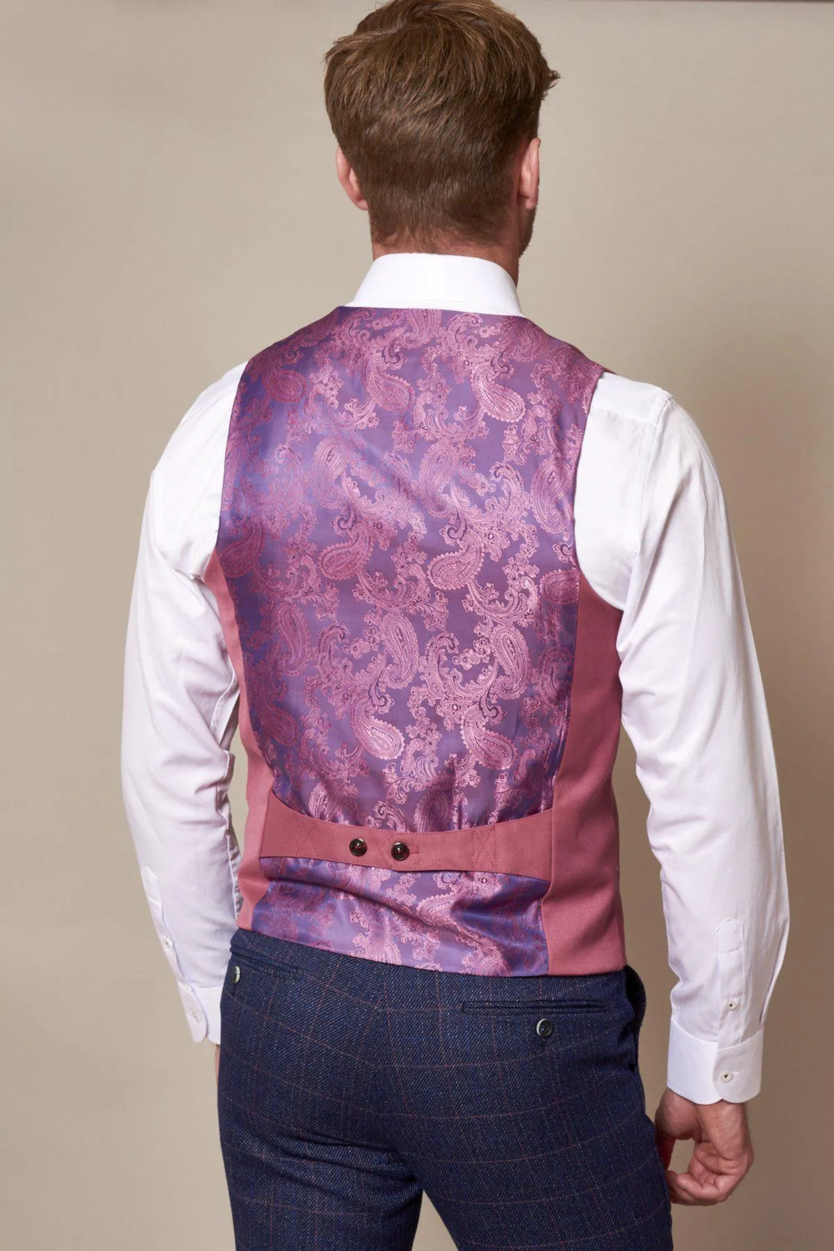 KELLY - Pink Double Breasted Waistcoat sold by Marc Darcy product image thumbnail 2