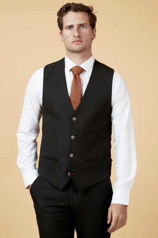 MAX - Black Single Breasted Waistcoat sold by Marc Darcy