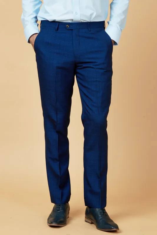 GEORGE - Royal Blue Check Trousers sold by Marc Darcy