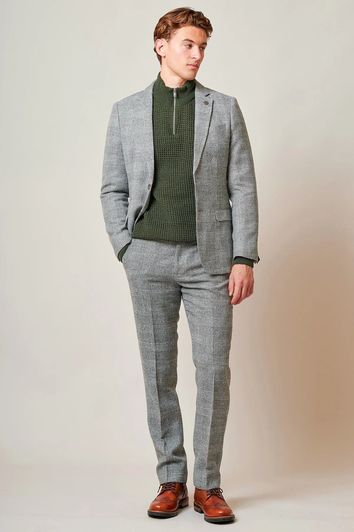 KRIS - Silver Grey Tweed Two Piece Suit sold by Marc Darcy