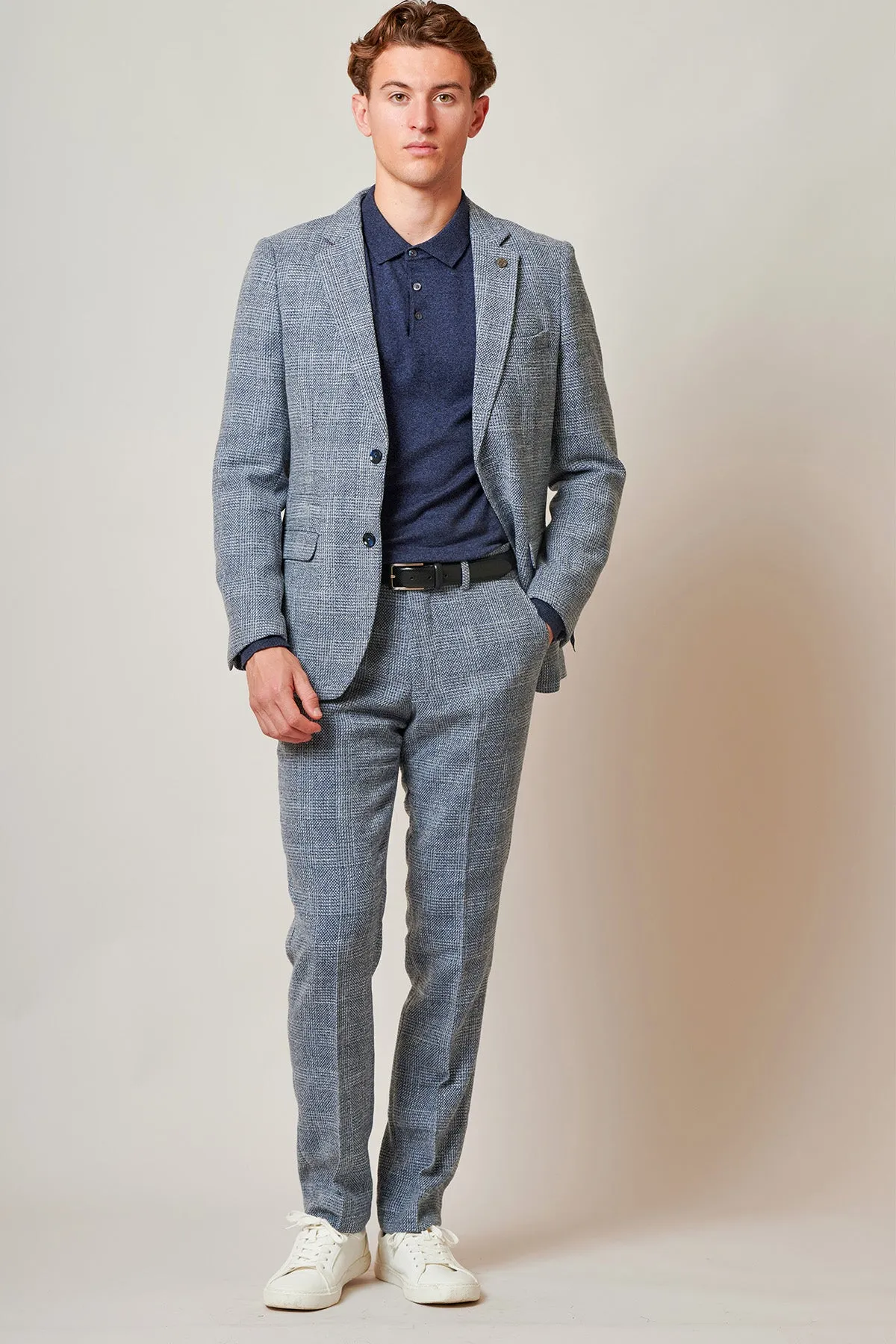 KRIS - Sky Blue Tweed Two Piece Suit sold by Marc Darcy