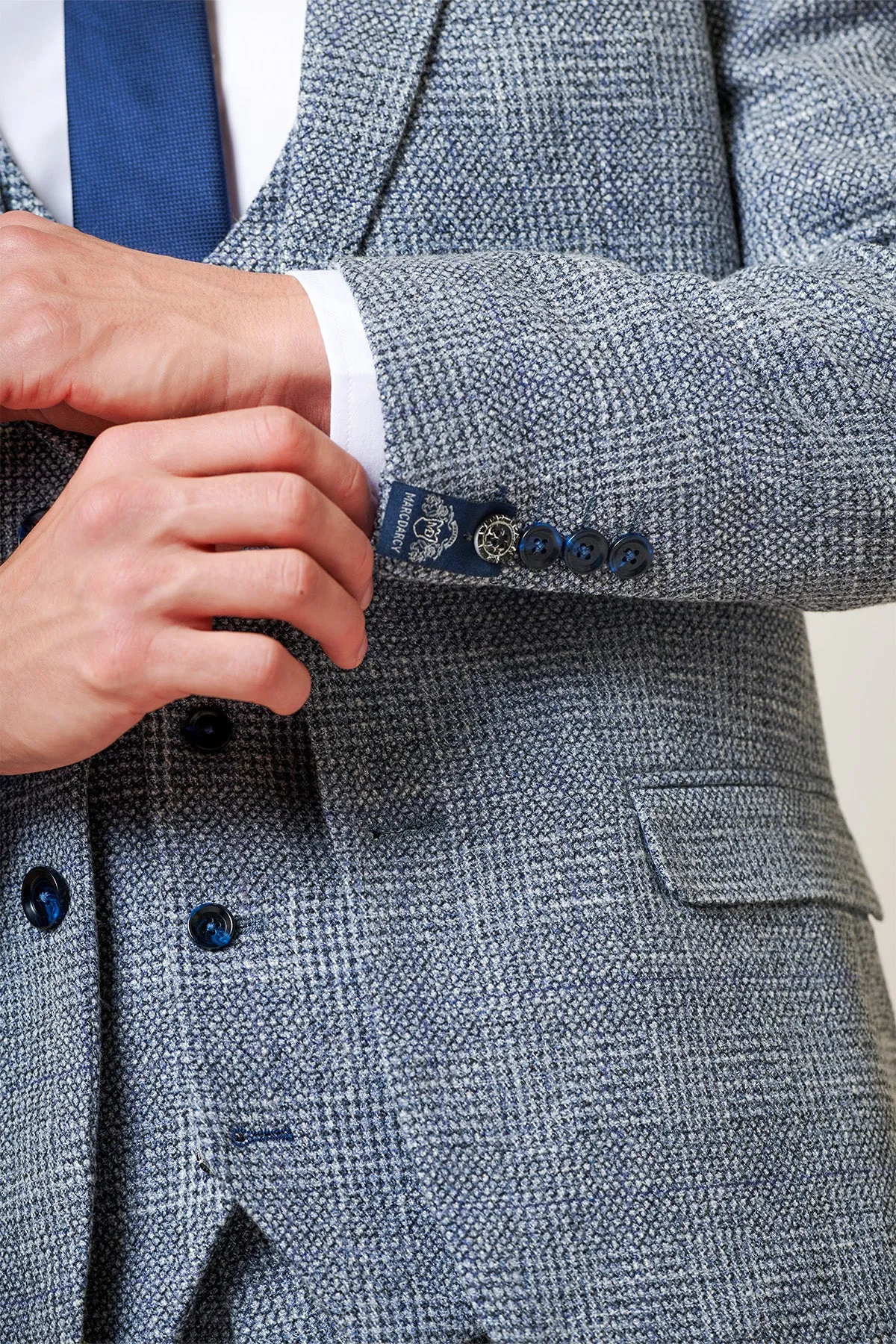 KRIS - Sky Blue Tweed Two Piece Suit sold by Marc Darcy product image thumbnail 5