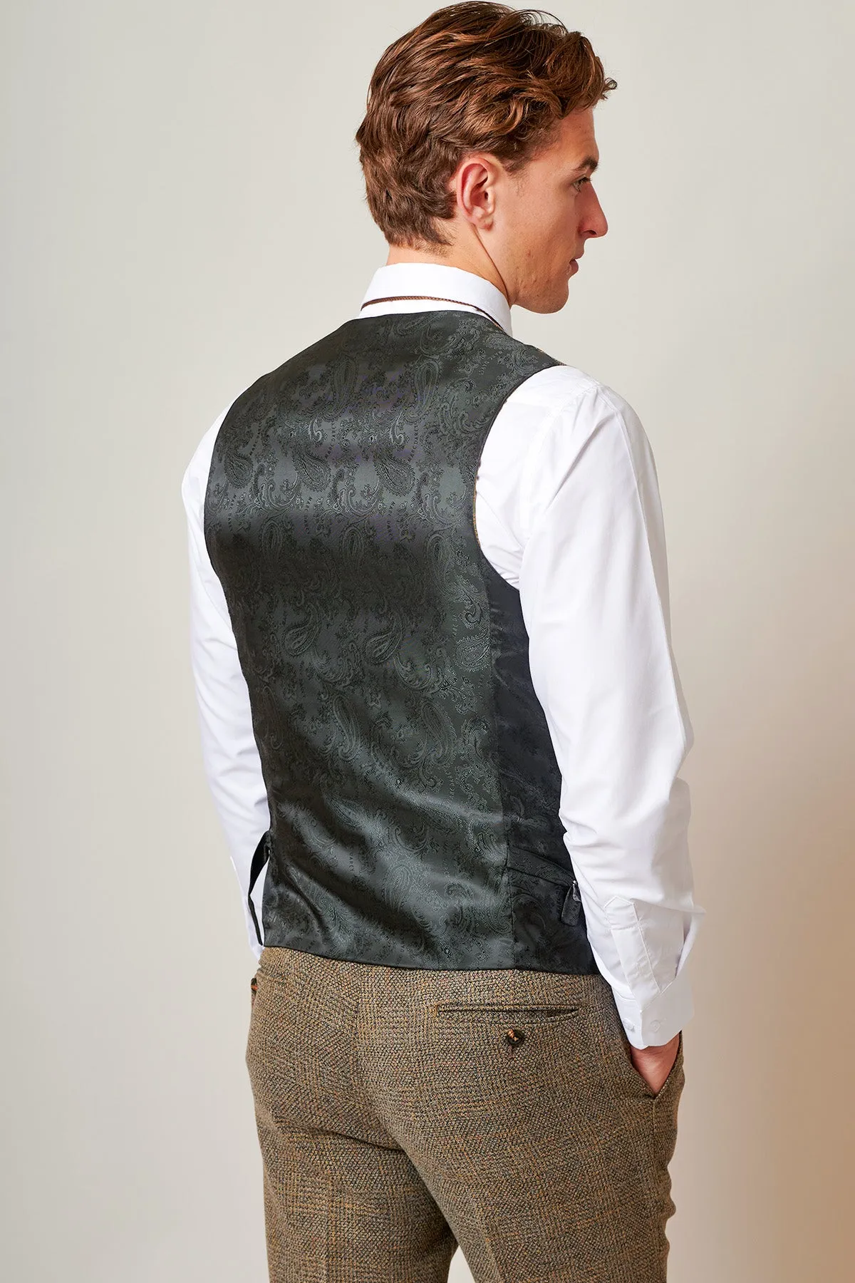 KRIS - Tan Tweed Waistcoat sold by Marc Darcy product image thumbnail 4
