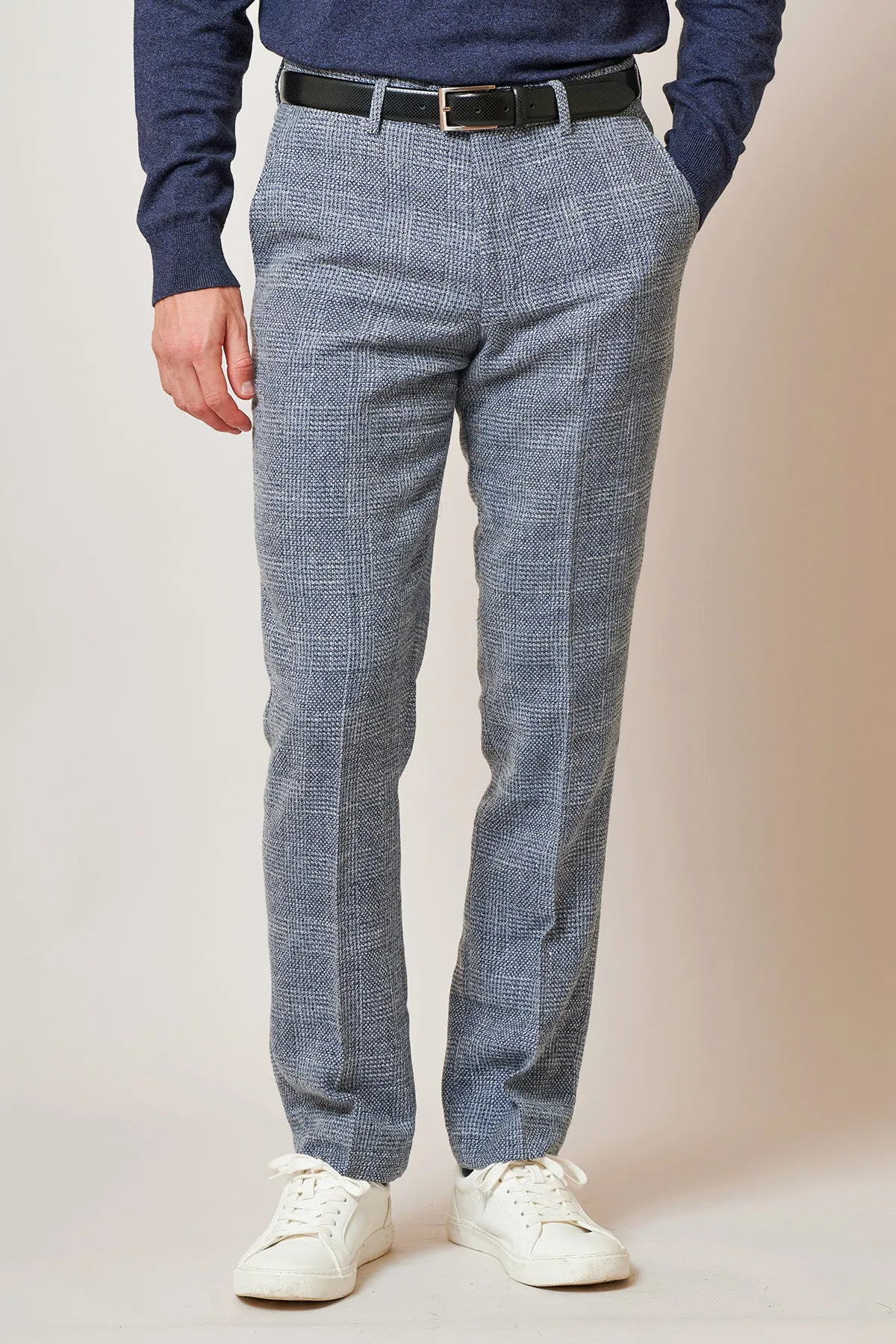 KRIS - Sky Blue Tweed Trousers sold by Marc Darcy