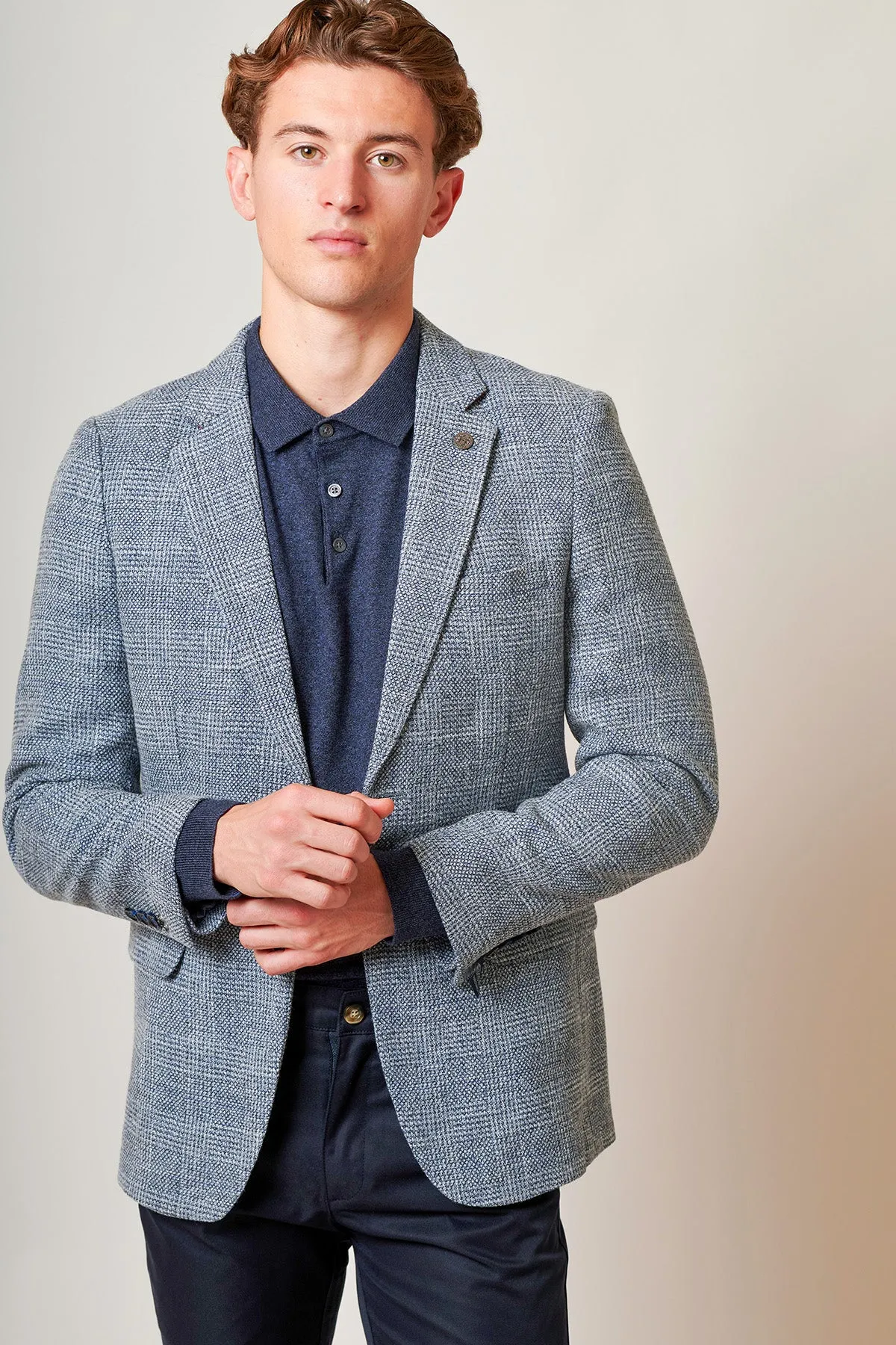 KRIS - Sky Blue Tweed Blazer sold by Marc Darcy