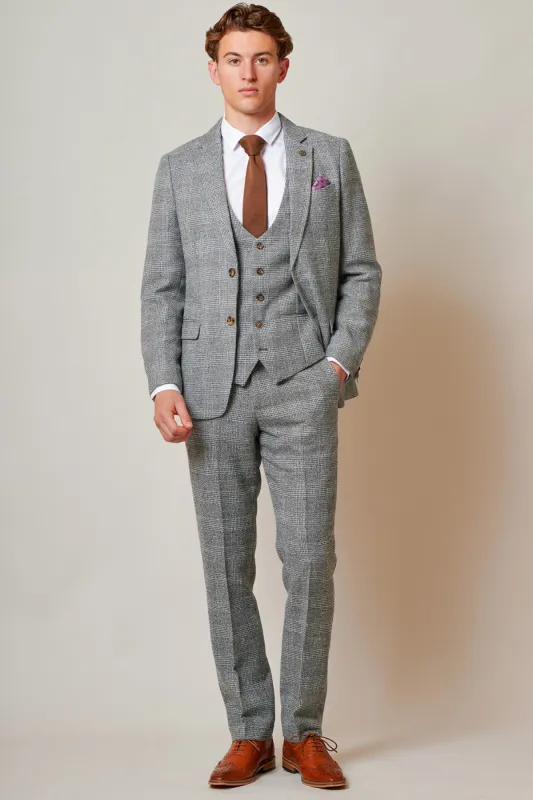 The WHU Collection - KRIS Silver Grey Tweed Suit As Worn By Jarrod Bowen sold by Marc Darcy