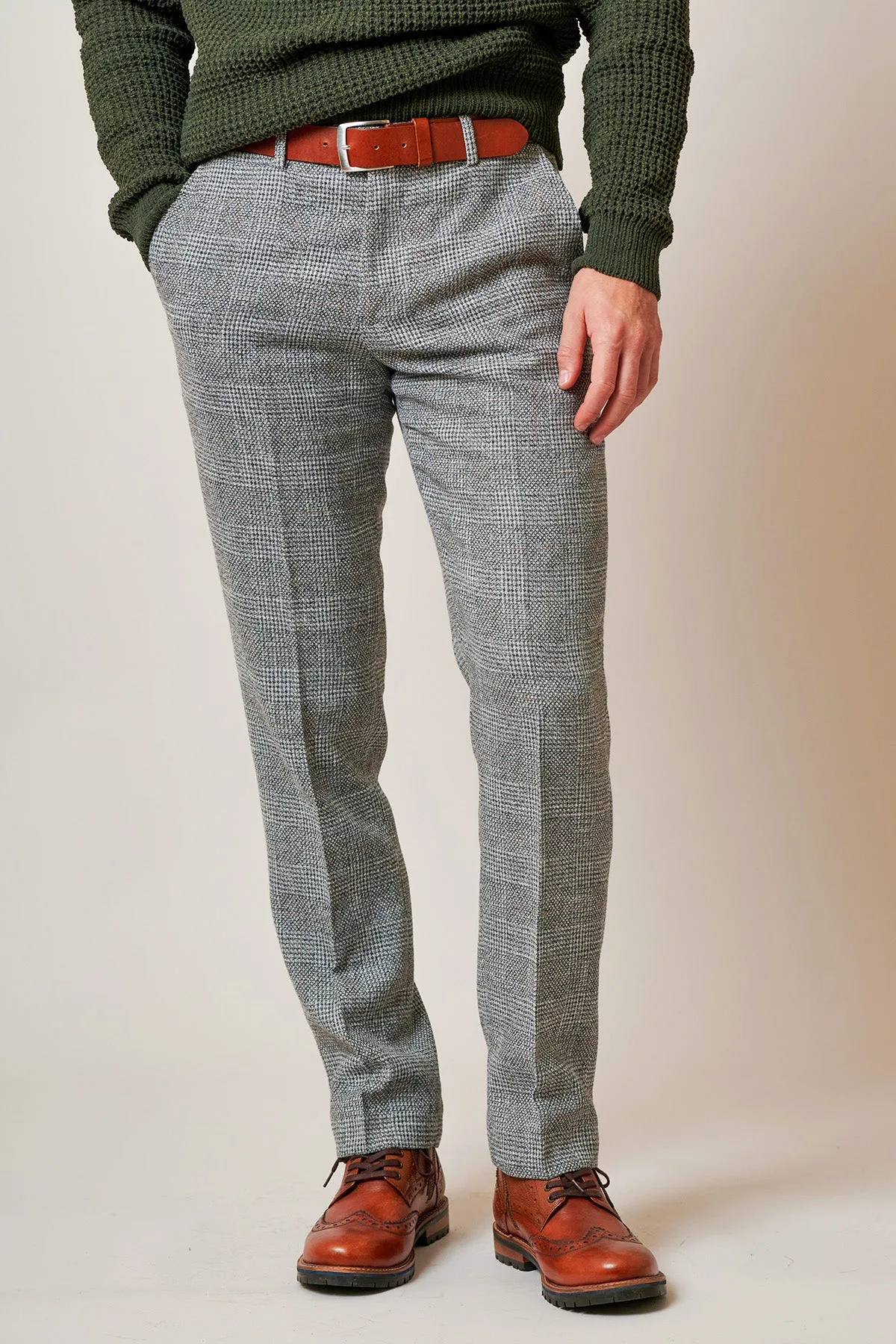 KRIS - Silver Grey Tweed Trousers sold by Marc Darcy