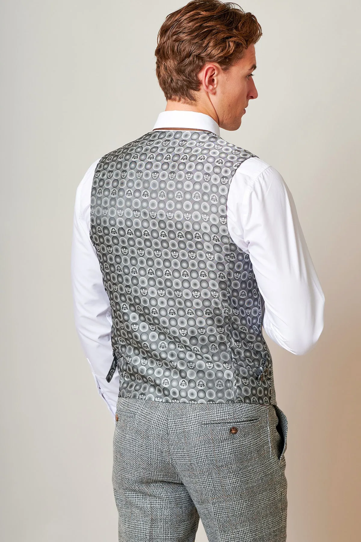 KRIS - Silver Grey Tweed Waistcoat sold by Marc Darcy product image thumbnail 3
