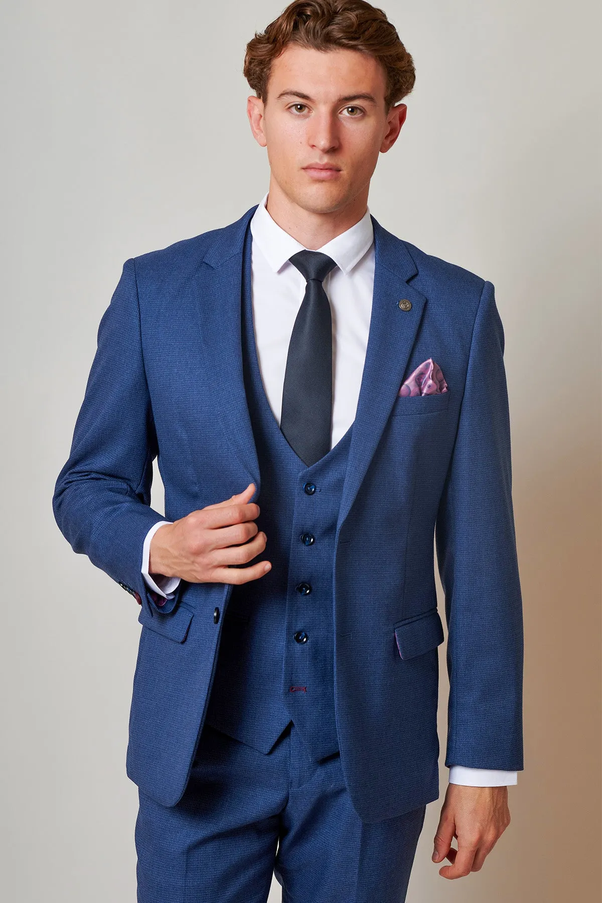 The Everton Collection | ASHLEY Navy Blue Three Piece Suit sold by Marc Darcy product image thumbnail 5