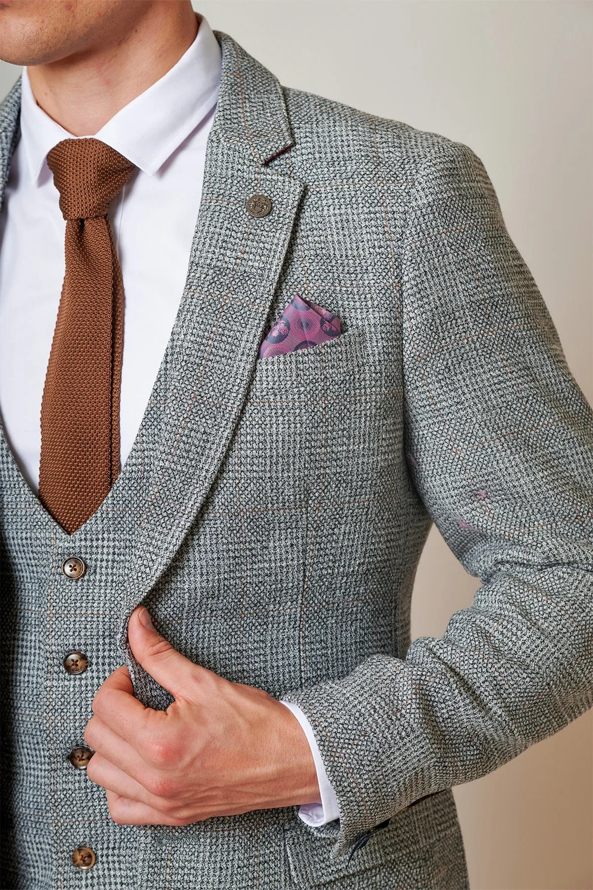 KRIS - Silver Grey Tweed Suit sold by Marc Darcy product image thumbnail 3